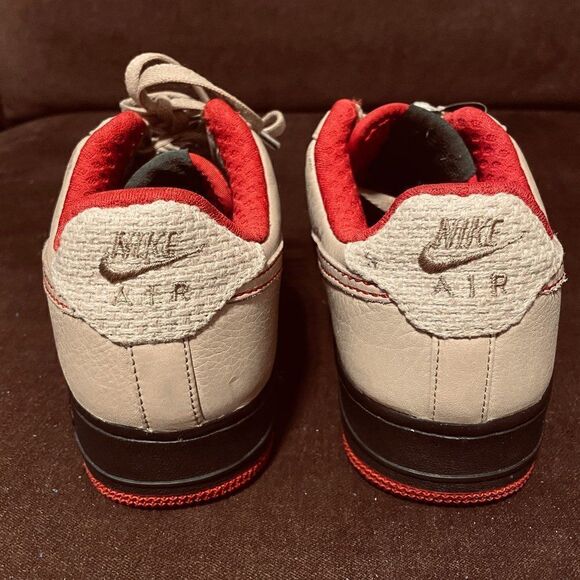 MINT 315517-221 Nike Air Force 1 Premium '07 Tweed Red Black 6Y Womens 7.5 US - Picture 4 of 13
